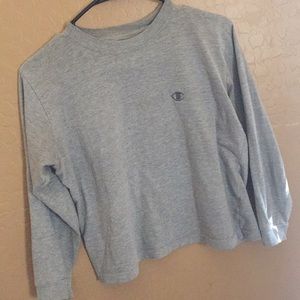 Cropped champion gray sweatshirt